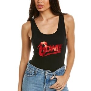 EUC Recycled Karma David Bowie Lightening Bolt Graphic Bodysuit Size Large